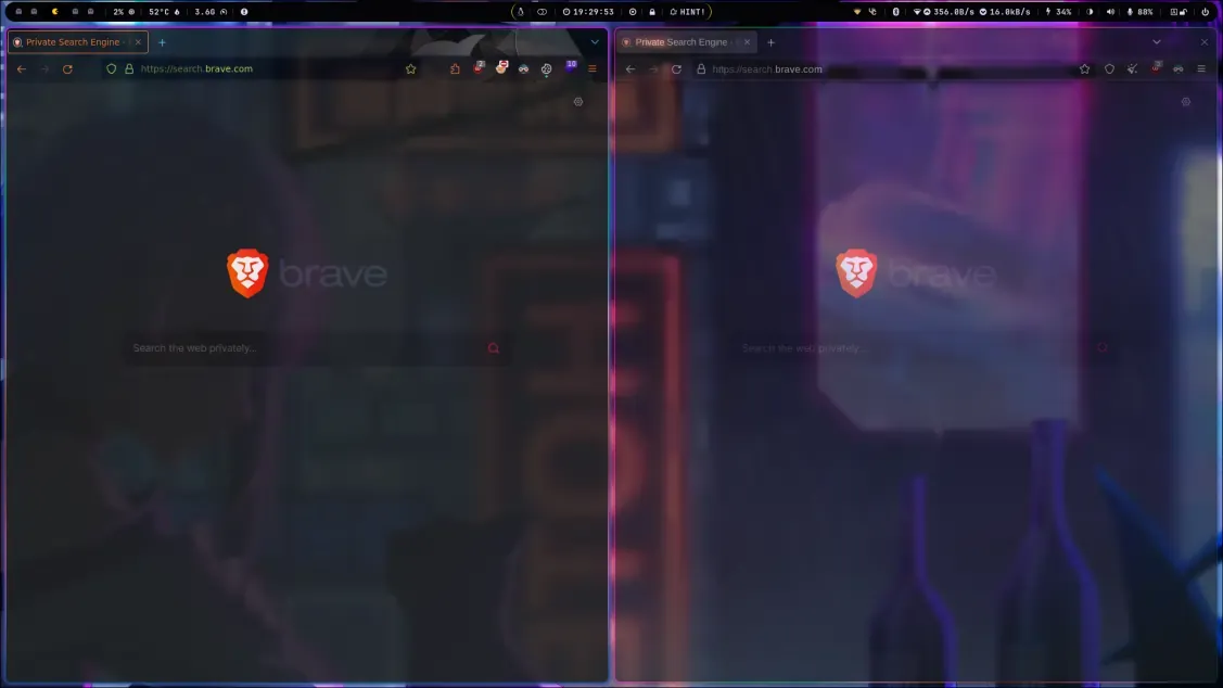 Le navigateur de gauche est ouvert dans exegol