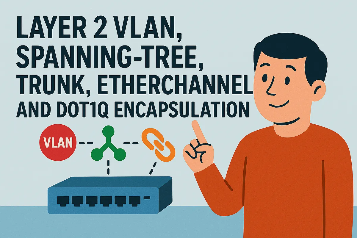 COUCHE 2 Vlan, Spanning-tree, Trunk, EtherChannel et encapsulation Dot1Q